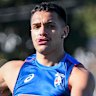 Jamarra Ugle-Hagan at Western Bulldogs training in June.