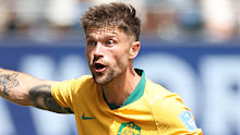 Cameron Burgess pictured during the 2-0 defeat.