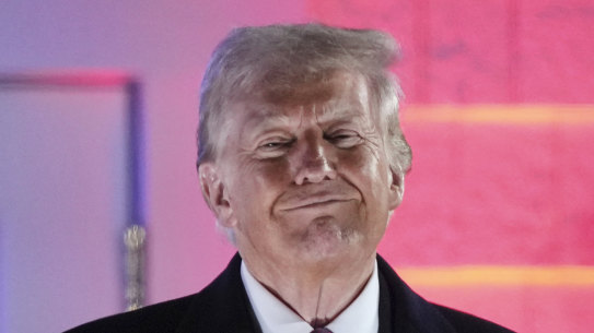 President-elect Donald Trump after a fireworks show at Trump National Golf Club in Virginia at the weekend.