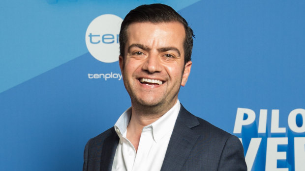 Potty-mouth: Sam Dastyari at Ten's pilot week launch on Tuesday.