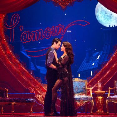 Des Flanagan and Alinta Chidzey as Christian and Satine in Moulin Rouge! The Musical. 