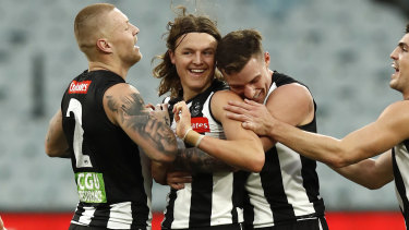 Jack Ginnivan celebrates his first goal.