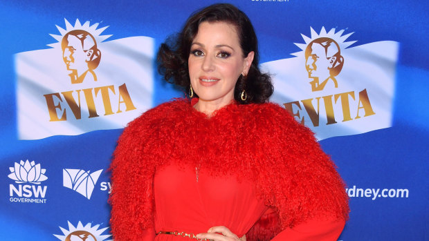 The star of the show: Tina Arena at the opening night of Evita at the Sydney Opera House on Tuesday.