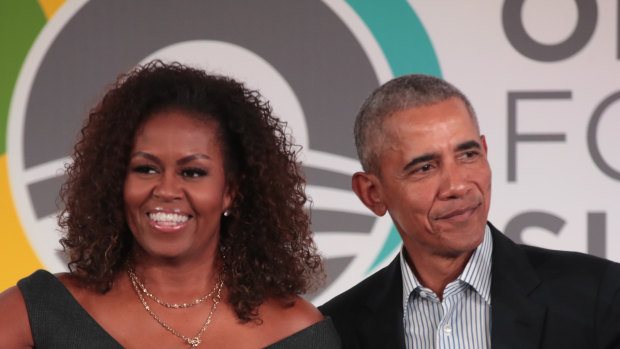 Former US President Barack Obama and his wife Michelle.
