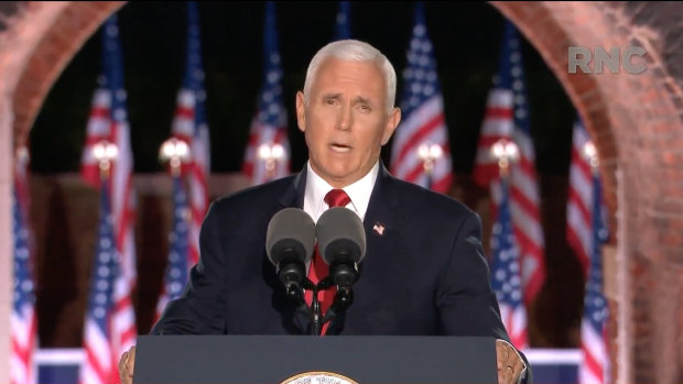 Mike Pence accepting the nomination for vice-president.