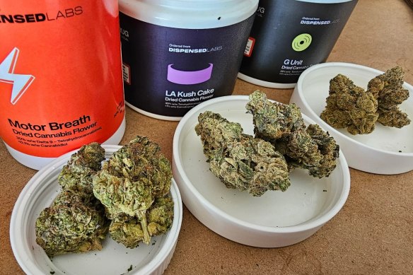 Images taken from Reddit of cannabis products sold and delivered by Melbourne-based medicinal cannabis company Dispensed.