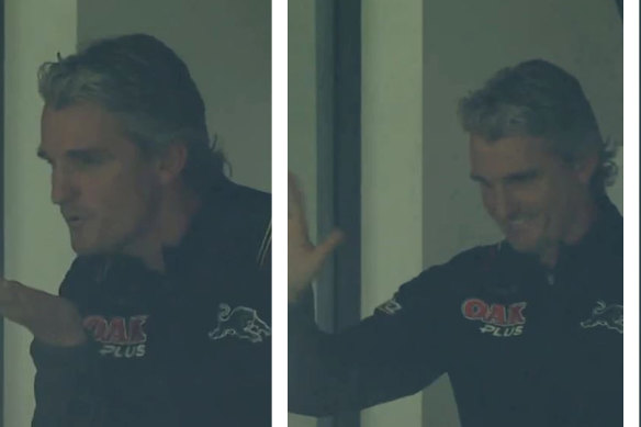 Panthers coach Ivan Cleary created headlines last weekend when he was spotted pointing at the scoreboard and blowing kisses at a Tigers fan. 
