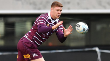 Dylan Napa trains during the captain's run at Optus Stadium in Perth on Saturday.