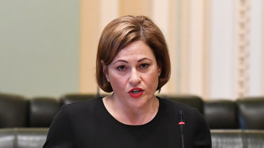 South Brisbane MP Jackie Trad giving her explanation to State Parliament on Thursday.