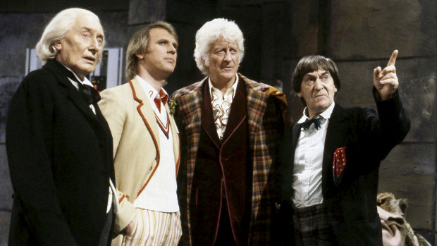 Gallifrey's finest: the first, fifth, third and second Doctors.