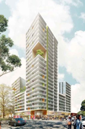 The 25-storey tower in Campsie which Daryl Maguire lobbied in favour of.  