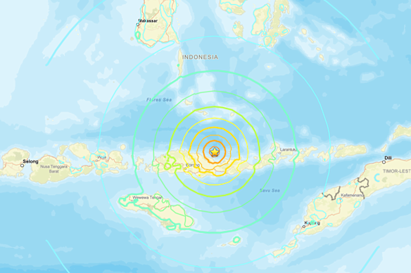 A powerful earthquake was recorded off the coast of Indonesia.