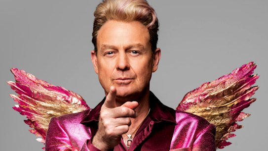 Donovan in character as Teen Angel in the West End production of Grease.