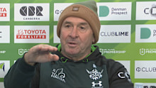 Ricky Stuart speaks to media after the Raiders' round 17 win.