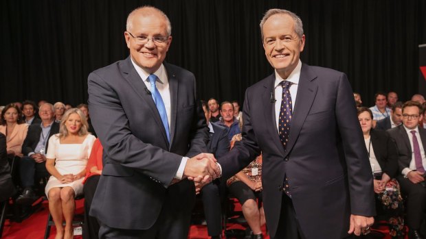 Scott Morrison and Bill Shorten ... a world of difference, but the world hardly rates a mention in this campaign.