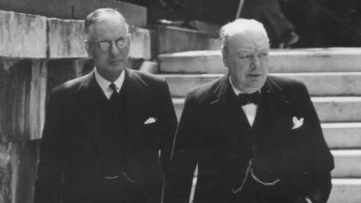 Australian Prime Minister John Curtin and his British counterpart Winston Churchill at the Conference of Dominion Premiers in London in 1944.