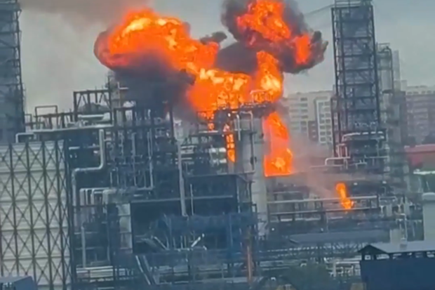 Ukraine has been targeting Russian oil assets, including this Moscow refinery in June.