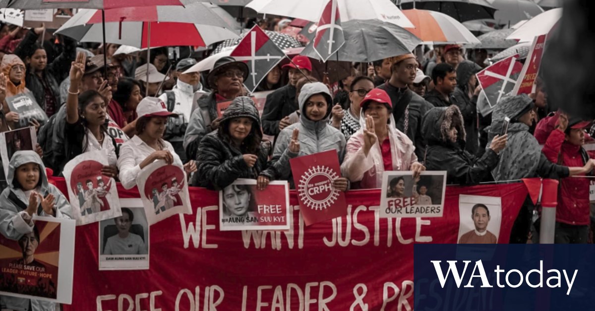 'Demanding justice': Hundreds protest in Perth against Myanmar military coup