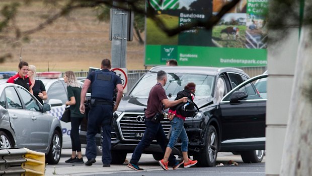 In a separate incident, a man and woman have been arrested after crashing a stolen car on Plenty Road, Bundoora. 