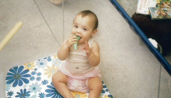 Caron Brown as an infant at her foster home in Sydney in late 1973/early 1974.