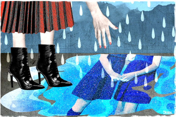 “I hate those boots but I cannot throw them away. They represent the before and after.”