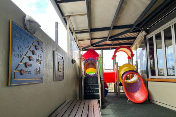 The playground adjacent to the Garden Bar bistro at the Pineapple Hotel.