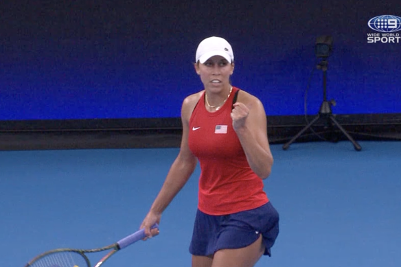 Madison Keys wins first match against Marie Bouzkova in the United Cup.