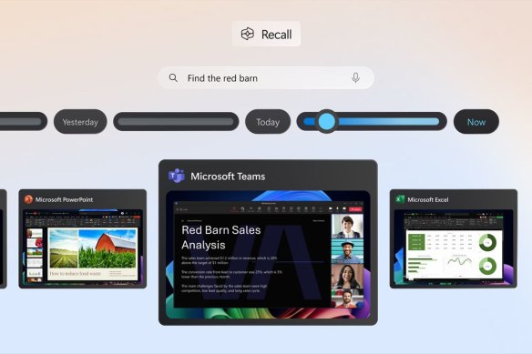 Recall, which will work on supported Windows devices, remembers everything you do on the PC so you can scroll back through time.