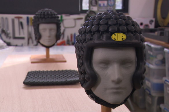 Graeme Attey’s helmet prototype. 