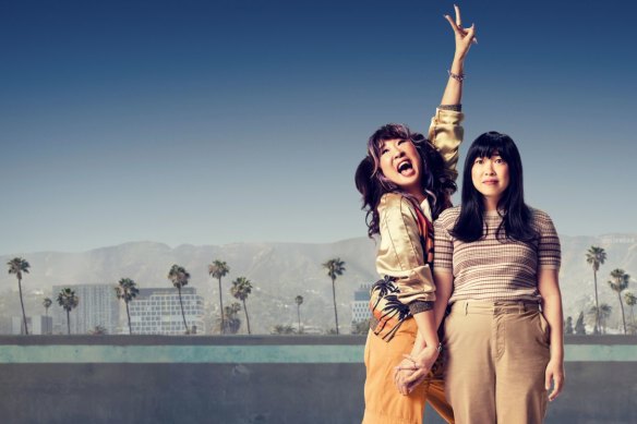 Sandra Oh and Awkwafina in <i>Quiz Lady</i>.