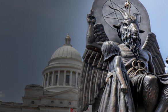 A scene from the illuminating documentary <i>Hail Satan?</i>.