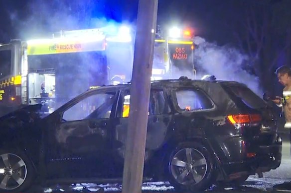 Two cars were found alight shortly after the shooting.