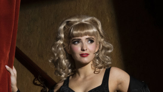 Actor Annelise Hall  starring in the Australian production of Grease, Capital Theatre. 