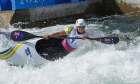 Jessica Fox of Australia competes in the women's kayak single finals during the canoe slalom at the 2024 Summer Olympics, Sunday, July 28, 2024, in Vaires-sur-Marne, France. (AP Photo/Kirsty Wigglesworth)