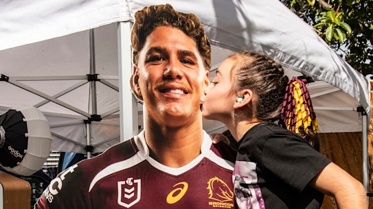 Broncos supporter Mova-Jean Howlett is a big fan of Reece Walsh.