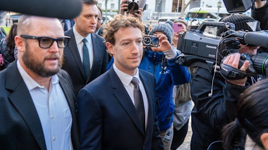 Mark Zuckerberg arrives at court in Los Angeles this year at a landmark trial over social media addiction.