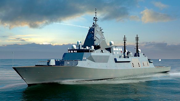 A concept drawing of BAE Systems’ planned frigate for the Royal Australian Navy.