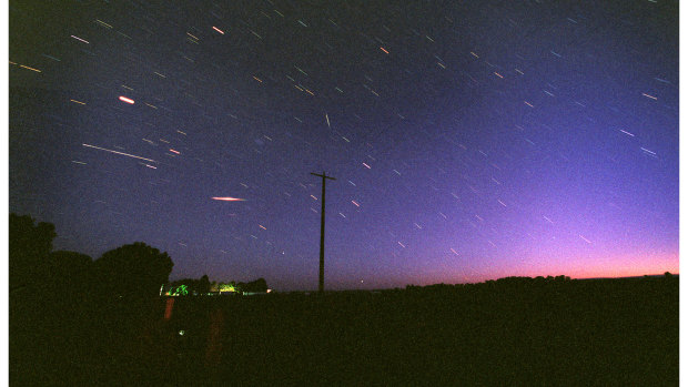 A meteor shower over central Victoria.