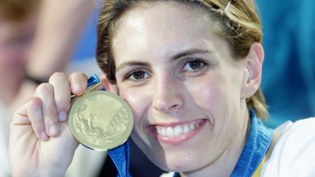 Taekwondo gold medallist Lauren Burns after her victory in Sydney.