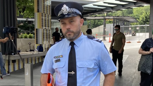 Senior Constable Angus Skaines, who was commended by Deputy State Coroner Jane Bentley for his professionalism in speaking to Hannah Clarke at the scene of the attack.