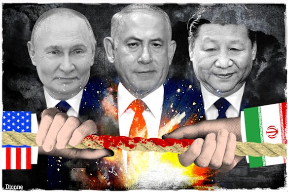 Vladimir Putin da Rússia, Benjamin Netanyahu de Israel e Xi Jinping da China são os vencedores da guerra contra o Irão.