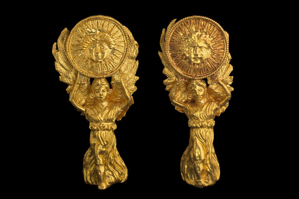 This exhibition gives us the material culture; fragments, like this pair of earrings, reveal how people lived.