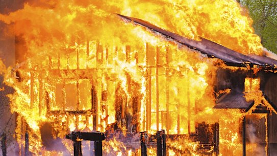 House fire.