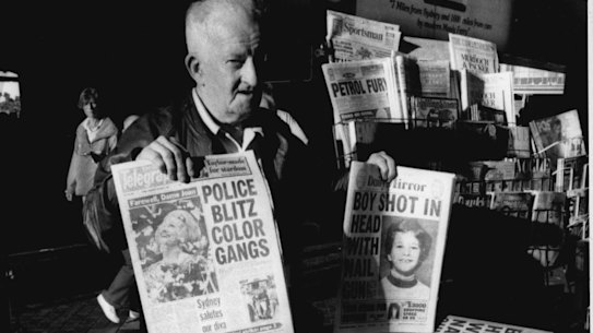 The closing of the Daily Mirror.
Mr. Billy Bryan sells papers at he quay. October 3, 1990.