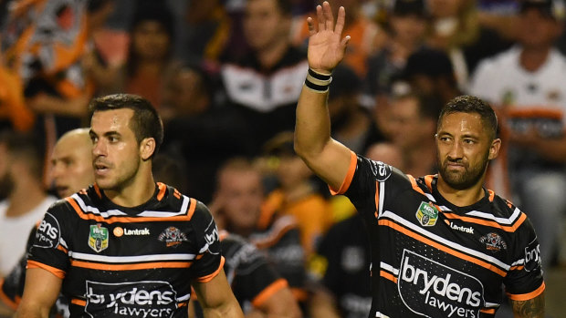 Injury blow: Benji Marshall calls for attention against the Broncos, but he could be ready for Monday.