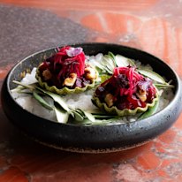 Salt baked beetroot tart.