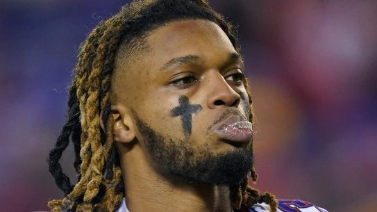 Bills player Damar Hamlin was taken from the stadium in an ambulance.