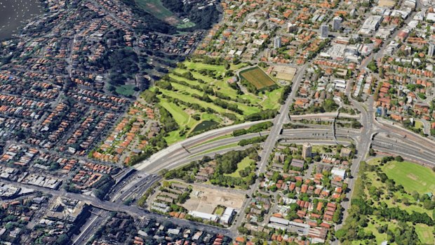 Cammeray Park and its golf course sits amid dense housing.