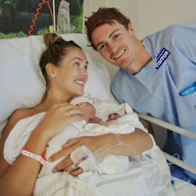 Gary and his wife Amie with their twins Bella and Willow. Willow died shortly after birth.