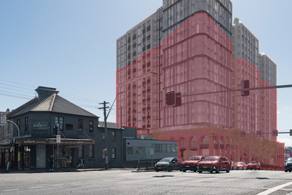 The revised proposal for Rozelle Village, on the Balmain Leagues Club site.